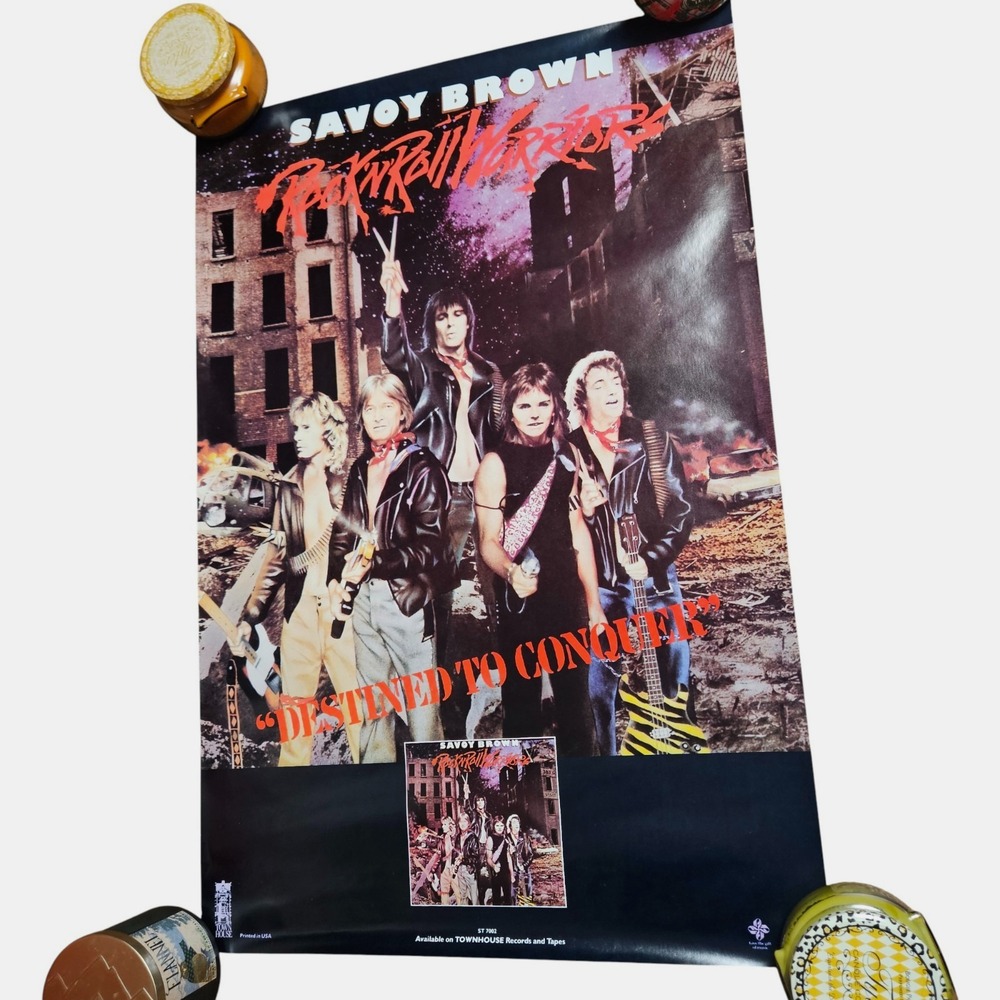 Savoy Brown Rock 'N' Roll Warriors Promo Poster Display 20x30 Vintage 1980s Rock